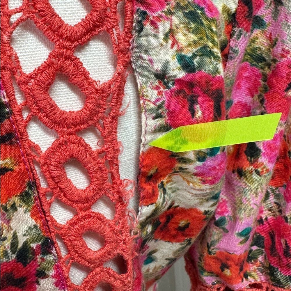 PQ Swim Leigh Tunic Desert Rose Size M/L Floral Pink and Red Boho Dress - Picture 10 of 14